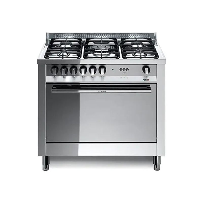 Lofra MG96GV-C Cucina a Gas Inox 90x60 cm con 5 Fuochi e Forno Ventilato