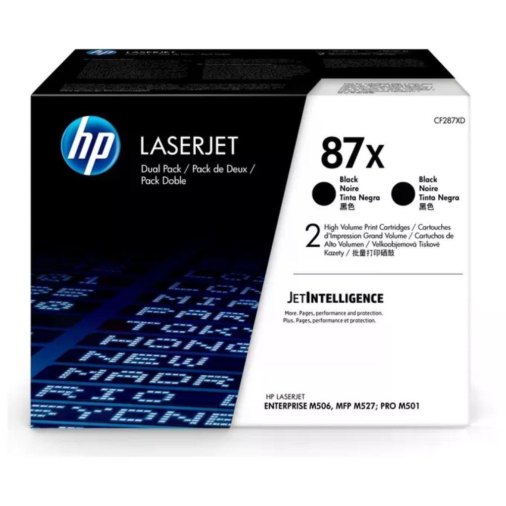 HP 87X CF287XD – Confezione da 2 toner neri originali HP 87X CF287XD – Confezione da 2 toner neri originali