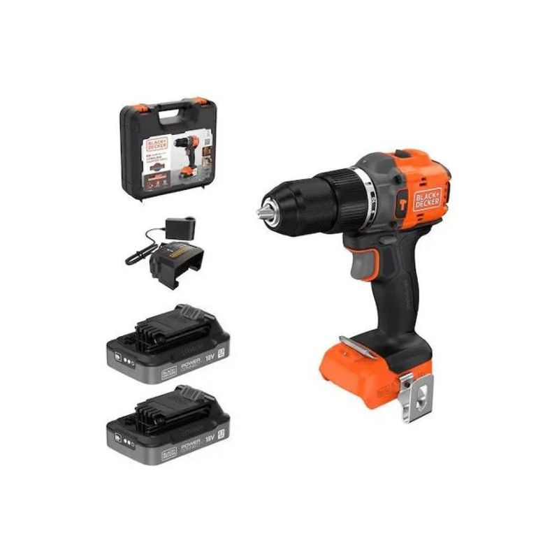 BLACK+DECKER BLD783E2K Trapano a Percussione Brushless 18V con 2 Batterie BLACK+DECKER BLD783E2K Trapano a Percussione Brushless 18V con 2 Batterie