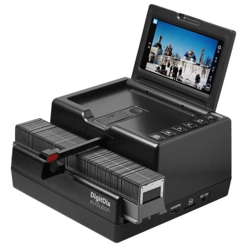 Reflecta DigitDia evolution – Scanner per diapositive e pellicole, 15,3 MP, display da 7", nero