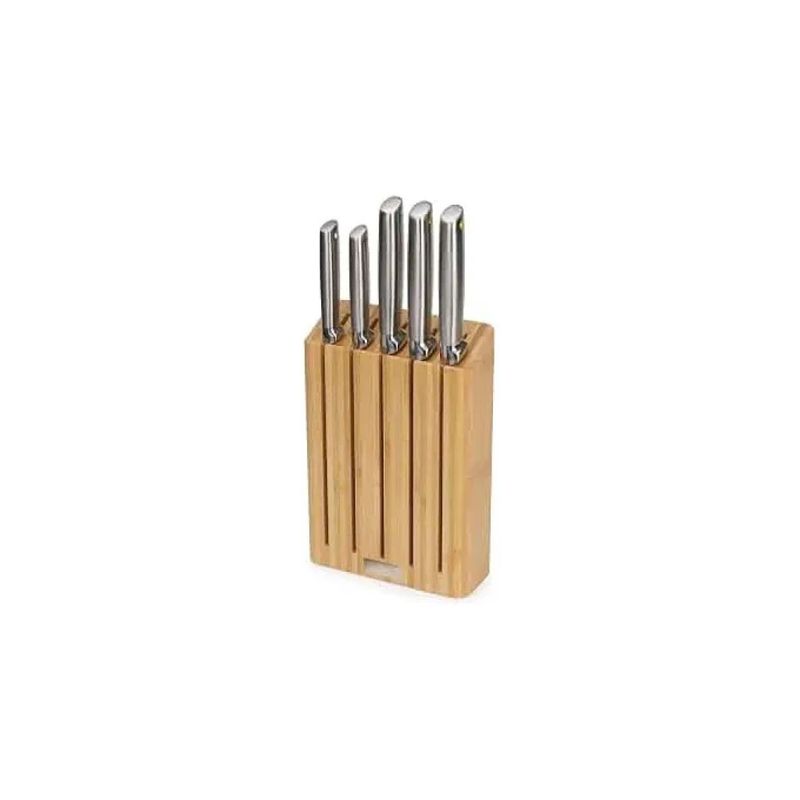 Joseph Joseph Elevate Set di 5 Coltelli con Blocco in Bambù