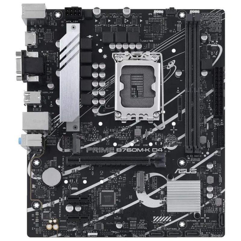 ASUS 90MB1DS0-M1EAY0 PRIME Scheda madre B760M-K D4 DDR4 SATA3 M.2 HDMI VGA 2.5GbE colore Nero ASUS 90MB1DS0-M1EAY0 PRIME Scheda madre B760M-K D4 DDR4 SATA3 M.2 HDMI VGA 2.5GbE colore Nero