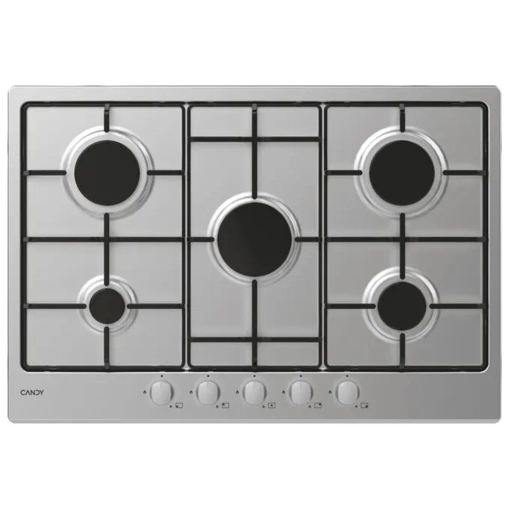Candy CHW7X Timeless Piano cottura a gas da incasso 75 cm, 5 fuochi, acciaio inox Candy CHW7X Timeless Piano cottura a gas da incasso 75 cm, 5 fuochi, acciaio inox