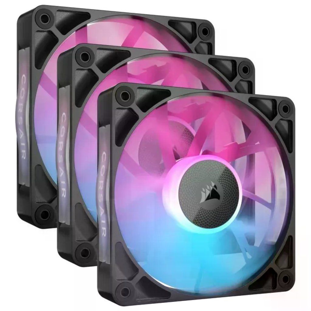 Corsair iCUE LINK RX120 RGB – Kit 3 ventole per PC da 120 mm, nere