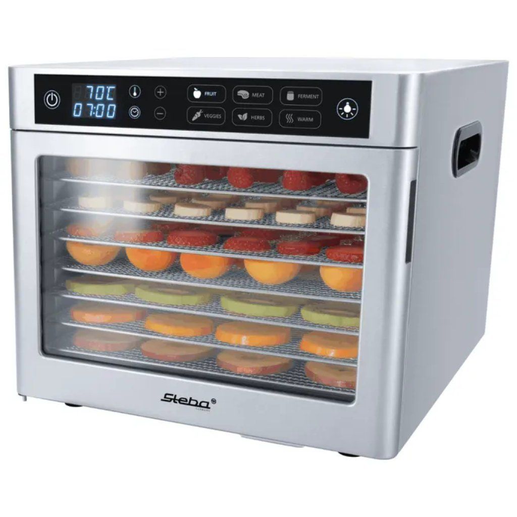Steba ED 80 Steel Deluxe – Disidratatore alimentare in acciaio inox, 8 ripiani, 500 W Steba ED 80 Steel Deluxe – Disidratatore alimentare in acciaio inox, 8 ripiani, 500 W