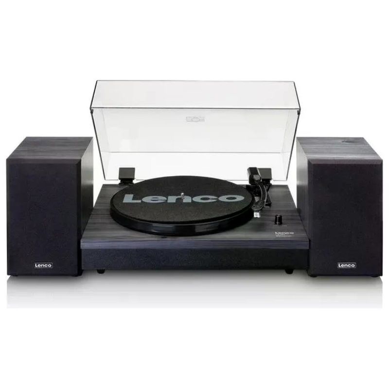 Lenco LS-301BK Giradischi Bluetooth con Cinghia e Diffusori, Nero