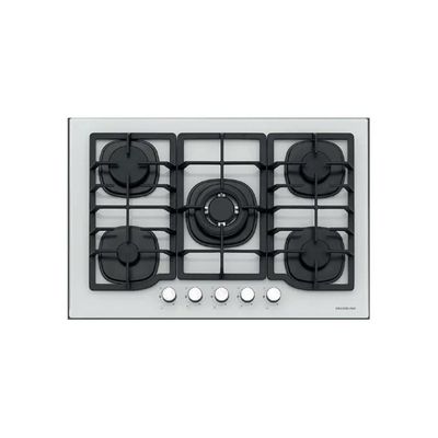 Silverline CS5405W01 Piano Cottura a Gas 5 Fuochi, 75 cm, Vetro Bianco