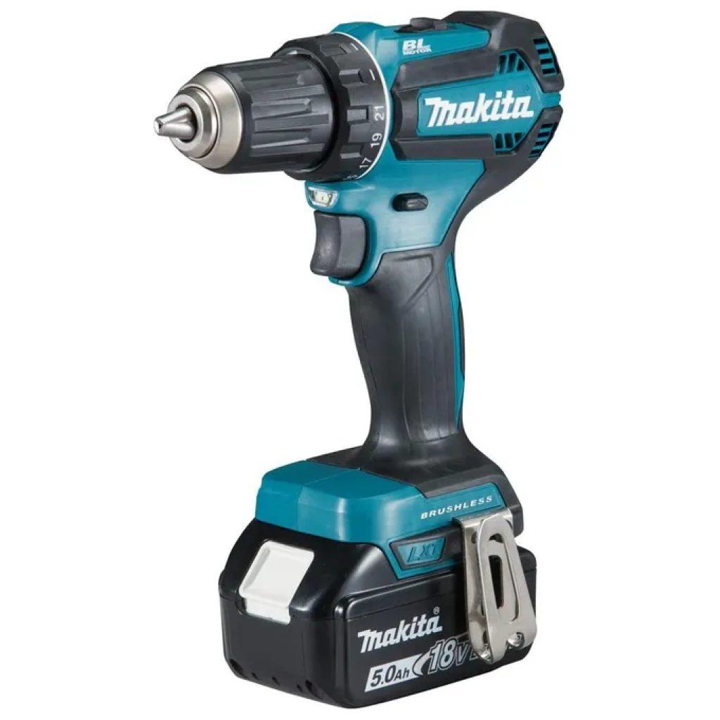 Makita DDF485RTJ Trapano avvitatore brushless 18 V con 2 batterie 5,0 Ah e valigetta MAKPAC