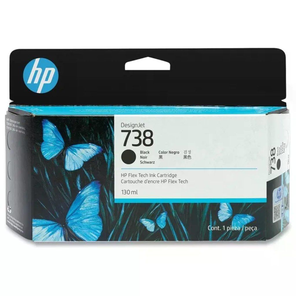 HP Cartuccia d'inchiostro nero HP DesignJet 738, 130 ml