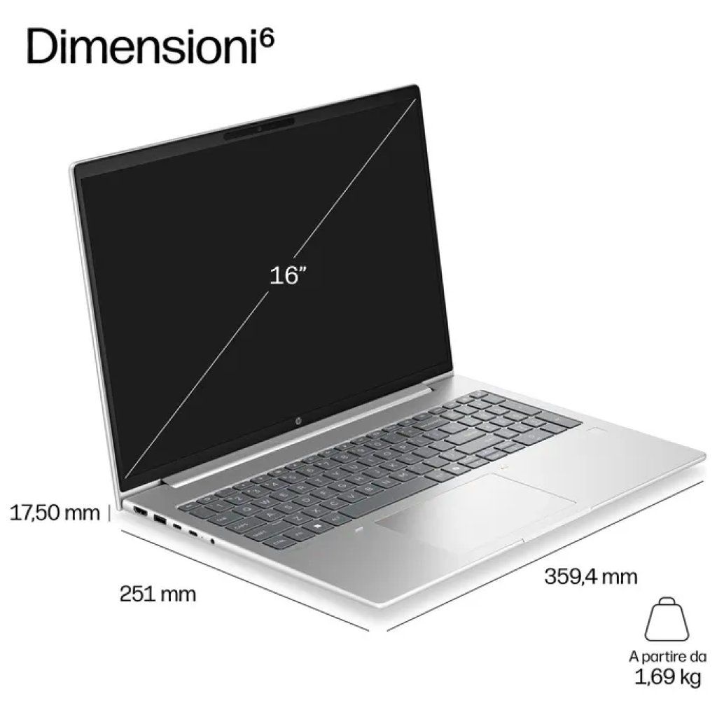 HP ProBook 4 G2i DQ6N4AT, Intel Core 7, 16 GB RAM, 512 GB SSD, 16" WUXGA, Windows 11 Pro