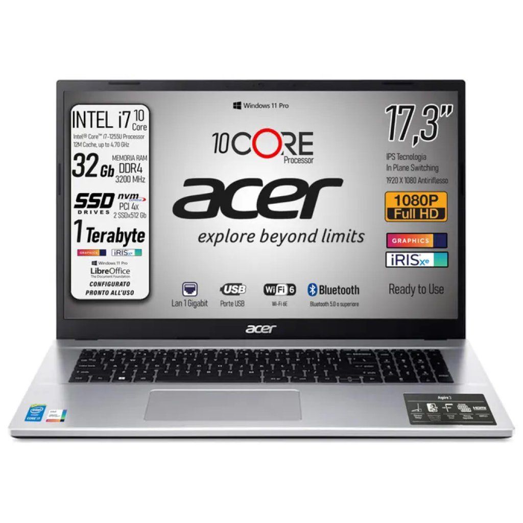 Acer Aspire 17 A17-51M-79XG Notebook Intel Core i7, 16GB RAM, 512GB SSD