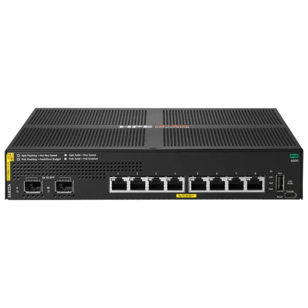 HPE Aruba Networking CX 6000 Switch PoE 8 Porte Gigabit