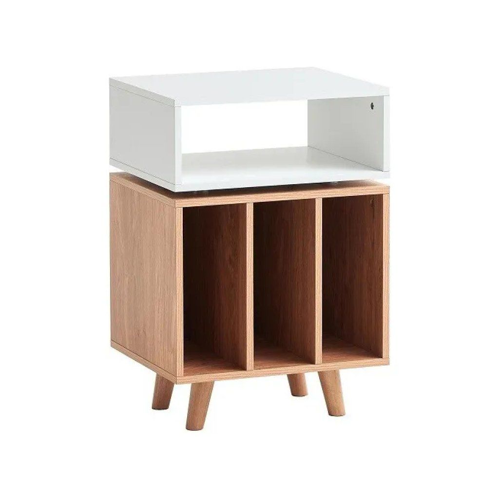 NorStone Stockholm 700 Mobile Hi-Fi per Giradischi e Vinili Bianco e Rovere Chiaro