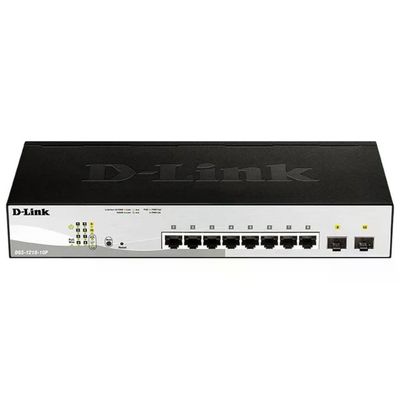D-Link DGS-1210-10P Switch Gigabit gestito L2 PoE, 8 porte, rack 1U