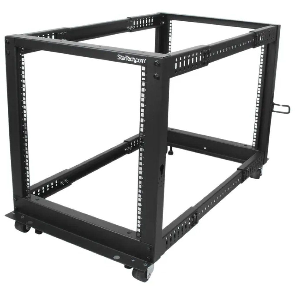 StarTech.com Rack Server Open Frame 12U a 4 Montanti, Profondità Regolabile 56–101,7 cm, Nero