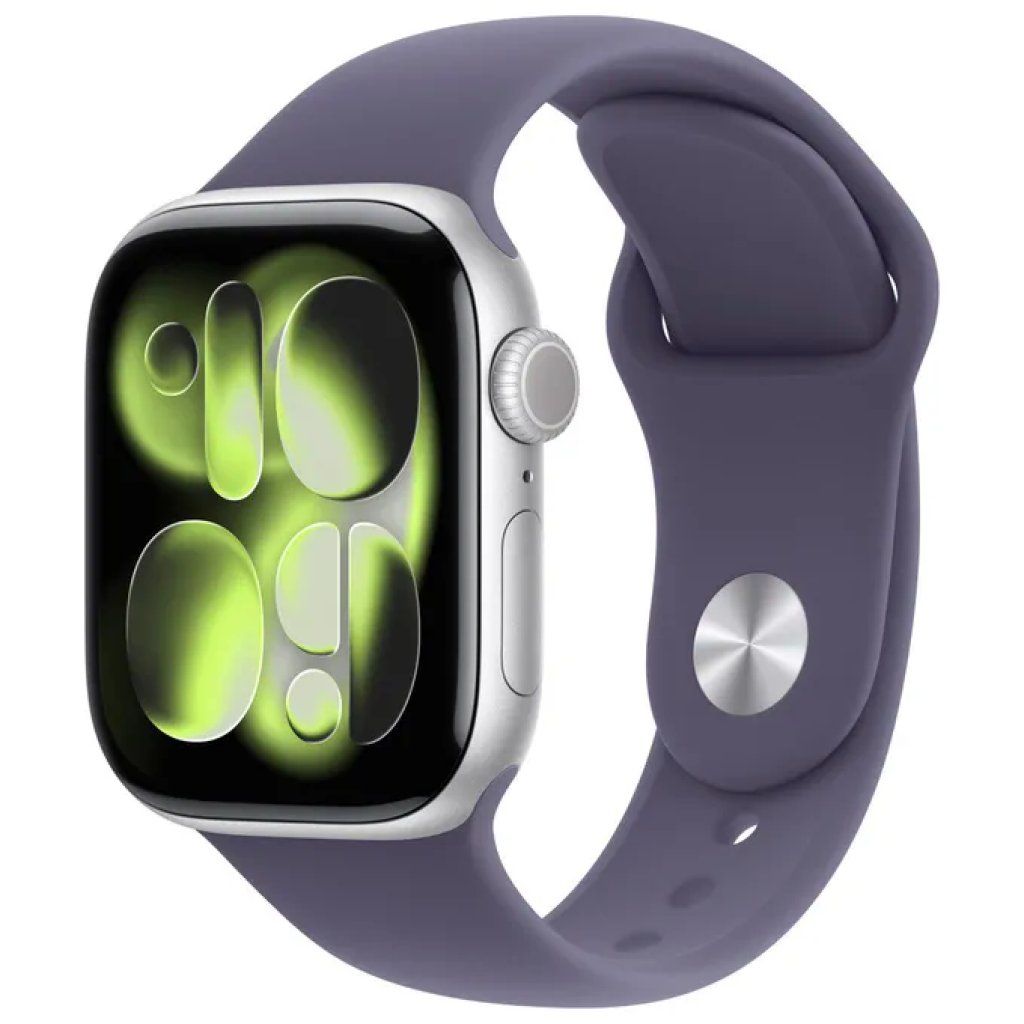 Apple Watch Series 11 GPS 42 mm Argento con Sport Band Viola Nebbia M/L Apple Watch Series 11 GPS 42 mm Argento con Sport Band Viola Nebbia M/L