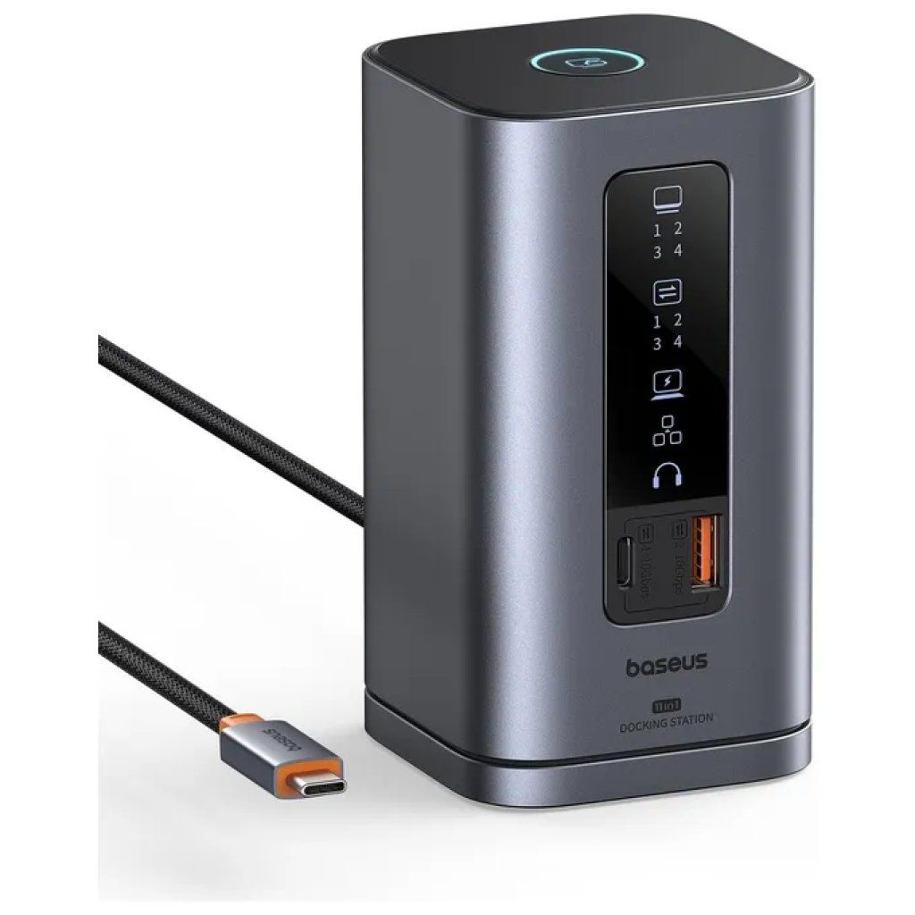Baseus Spacemate 11-in-1 Docking Station USB-C 3x HDMI 4K 60Hz, 100W, Grigia