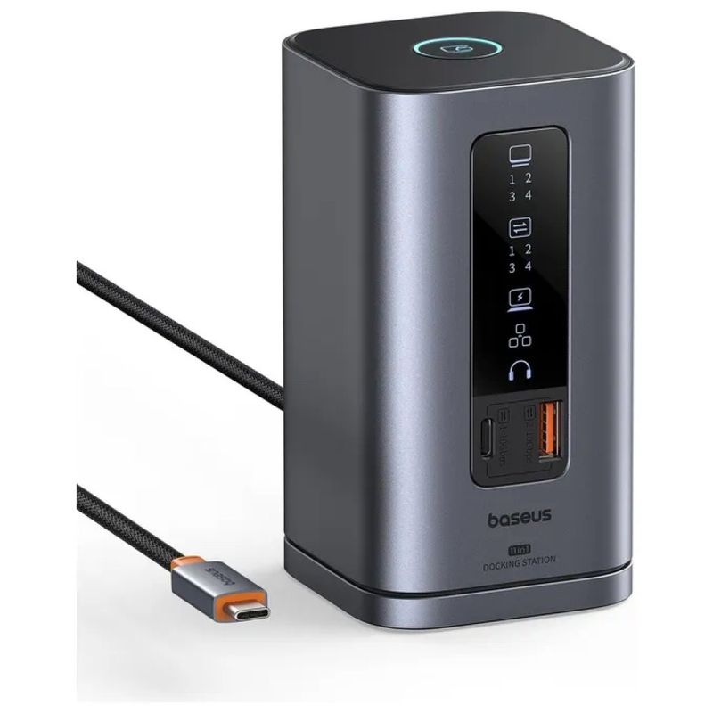Baseus Spacemate 11-in-1 Docking Station USB-C 3x HDMI 4K 60Hz, 100W, Grigia