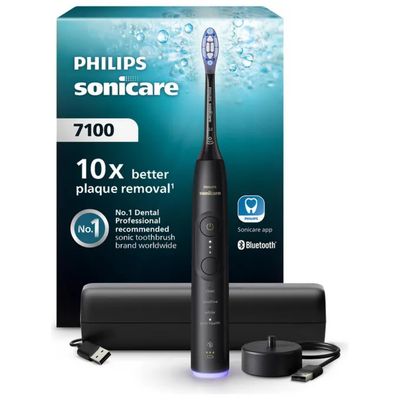Philips Sonicare 7100 Spazzolino Elettrico Sonico Nero con Base e Custodia HX7421/01 Philips Sonicare 7100 Spazzolino Elettrico Sonico Nero con Base e Custodia HX7421/01