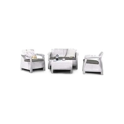 Keter Corfu Set Salotto da Giardino Bianco, 4 Pezzi