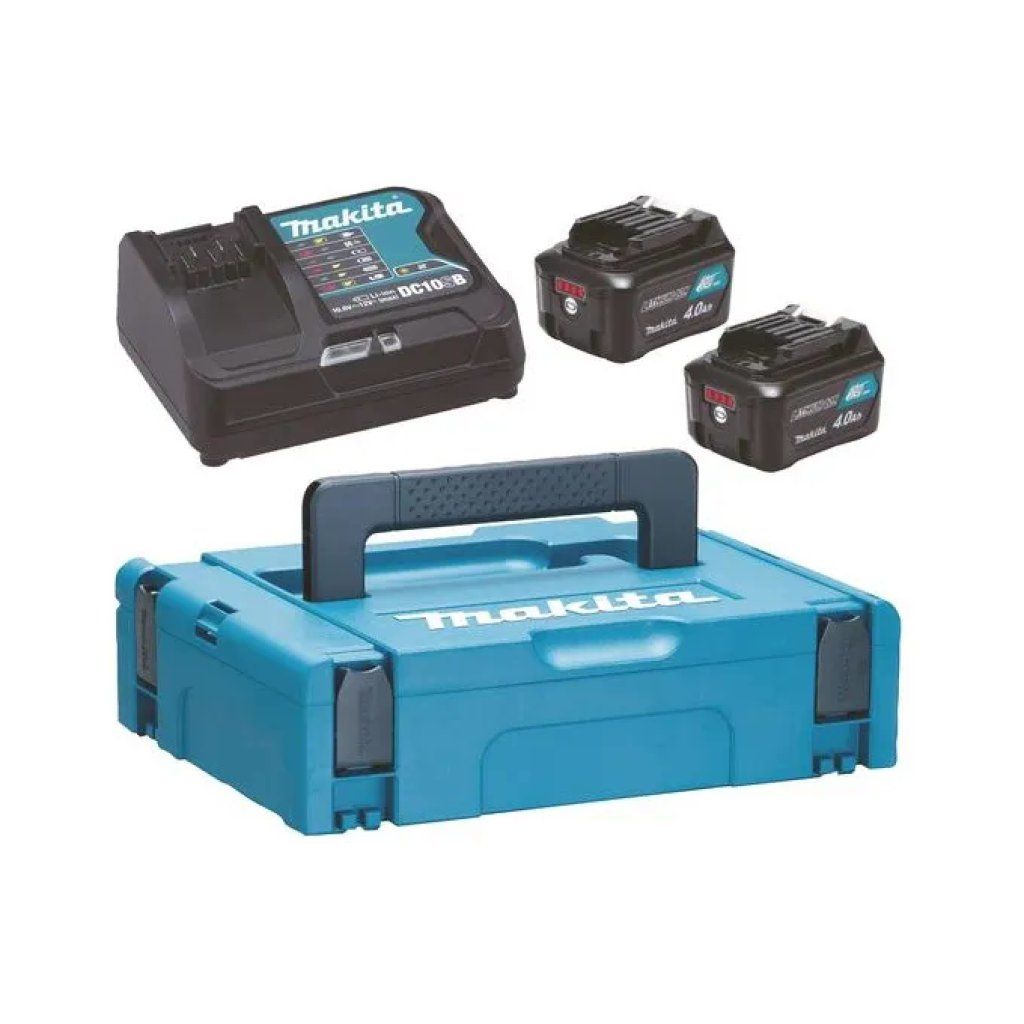 Makita 197641-2 Kit 12Vmax con 2 Batterie 4,0 Ah, Caricabatterie Rapido e Valigetta MAKPAC Makita 197641-2 Kit 12Vmax con 2 Batterie 4,0 Ah, Caricabatterie Rapido e Valigetta MAKPAC