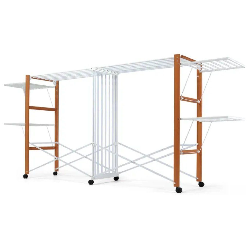 Foppapedretti Allungo stendino pieghevole in faggio, 30 m, color noce Foppapedretti Allungo stendino pieghevole in faggio, 30 m, color noce
