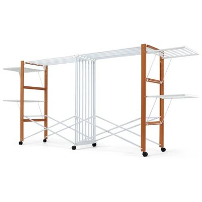 Foppapedretti Allungo stendino pieghevole in faggio, 30 m, color noce