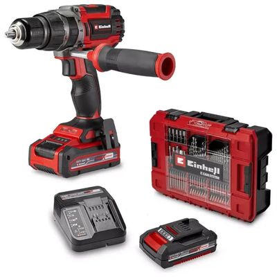 Einhell TP-CD 18/70 Li-i BL+70 Trapano Avvitatore a Percussione 18 V con 2 Batterie e 70 Accessori