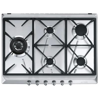 SMEG SRV575GH5 Piano cottura a gas 70 cm, 5 fuochi, inox SMEG SRV575GH5 Piano cottura a gas 70 cm, 5 fuochi, inox