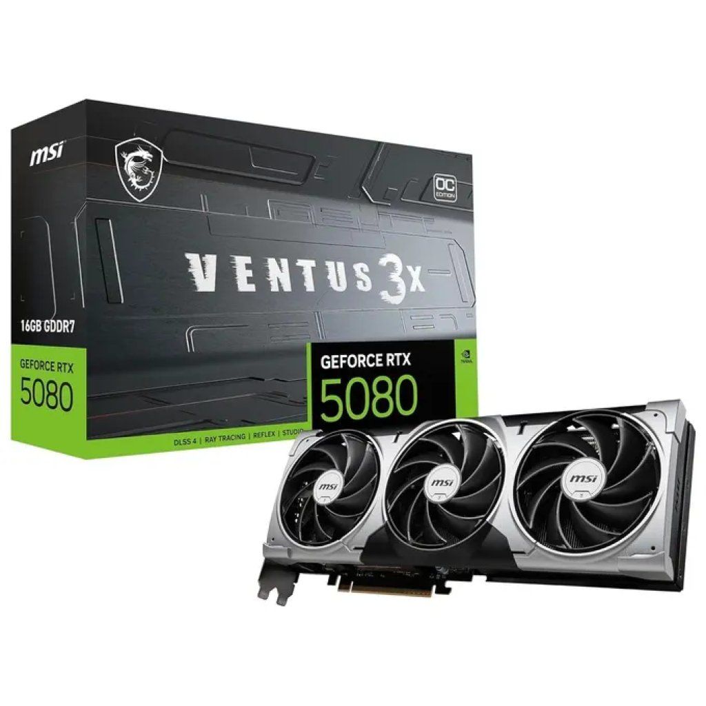 MSI GeForce RTX 5080 VENTUS 3X OC 16 GB GDDR7 MSI GeForce RTX 5080 VENTUS 3X OC 16 GB GDDR7