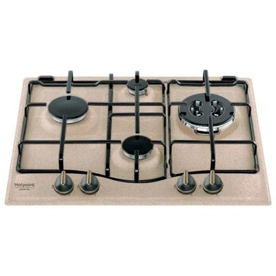 Hotpoint PCN640TAVRHA Piano cottura a gas 60 cm, 4 fuochi, tripla corona, color avena