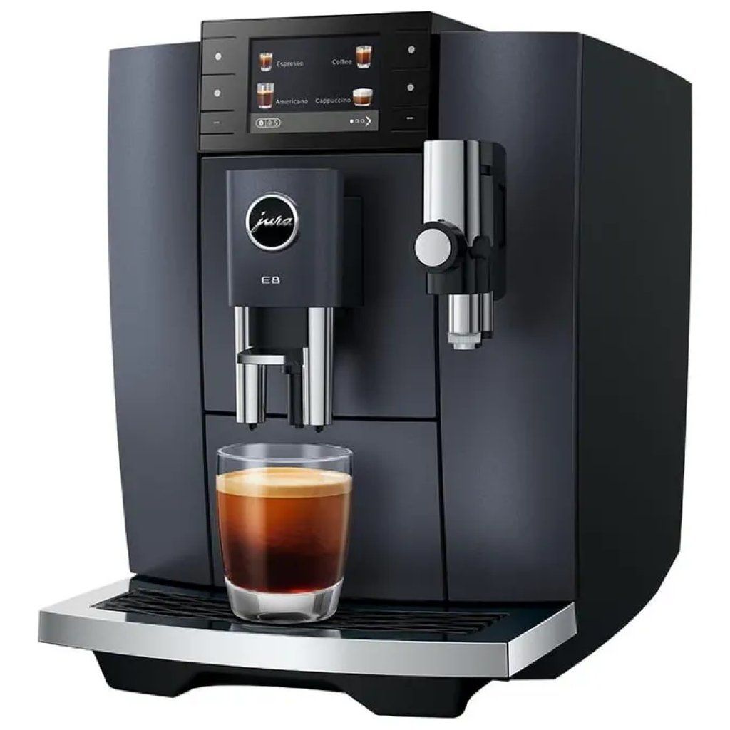 JURA E8 Cosmic Black – Macchina da caffè automatica, 27 bevande, Wi-Fi