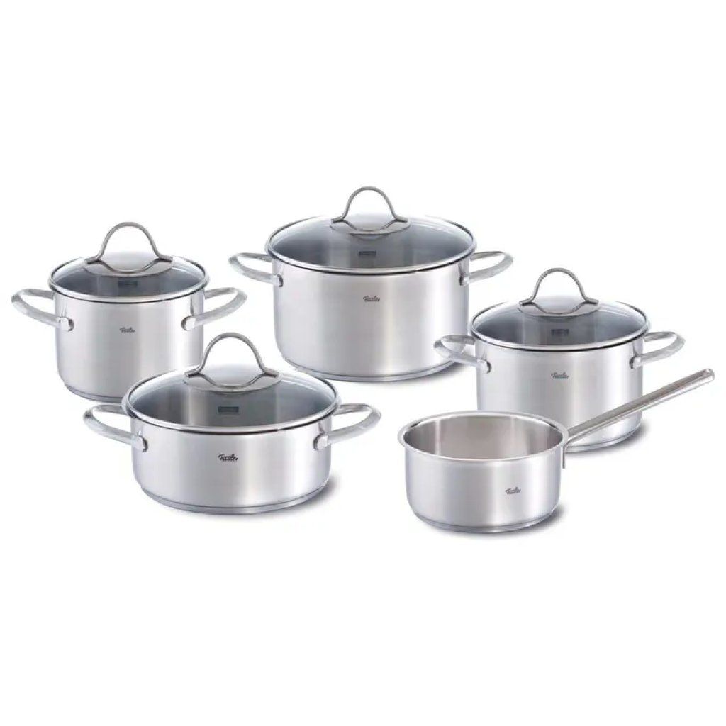 Fissler Palermo Set di Pentole 5 Pezzi in Acciaio Inox con Coperchi in Vetro