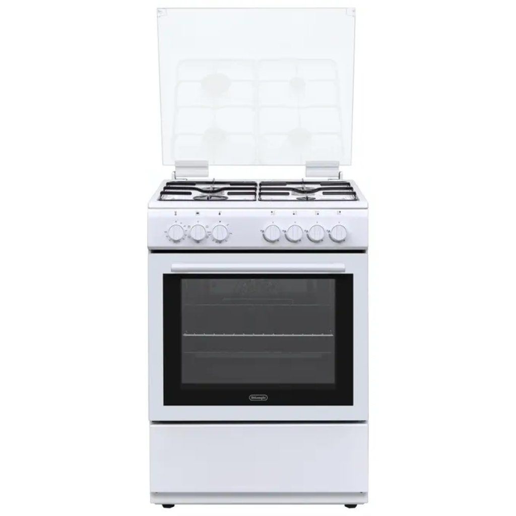 DELONGHI De'Longhi DL664EW Cucina a Gas 4 Fuochi con Forno Elettrico 65 L, Classe A, Bianca, 60×60×85 cm DELONGHI De'Longhi DL664EW Cucina a Gas 4 Fuochi con Forno Elettrico 65 L, Classe A, Bianca, 60×60×85 cm