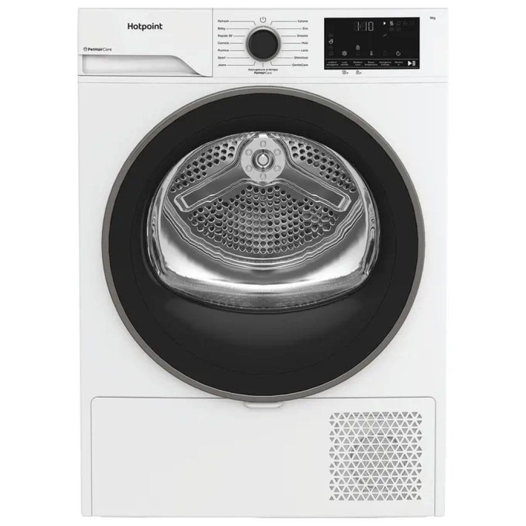 Hotpoint HPT94DBSIT Déclica Asciugatrice a Pompa di Calore 9 kg, Classe C, EasyIron e PetHair, 15 Programmi Hotpoint HPT94DBSIT Déclica Asciugatrice a Pompa di Calore 9 kg, Classe C, EasyIron e PetHair, 15 Programmi
