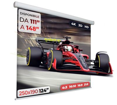 Gainup Clubmot Schermo da Proiezione Motorizzato 250 × 190 cm