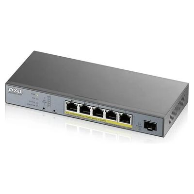 Zyxel GS1350-6HP Switch Smart Managed CCTV 5 Porte Gigabit PoE+ 60W 1 Porta SFP colore Grigio