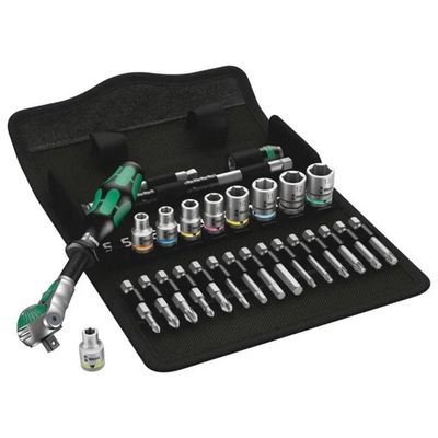 Wera Zyklop Speed 8100 SA 6 – Set cricchetto e bussole da 1/4", 28 pezzi
