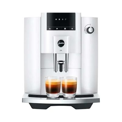 JURA E4 Piano White – Macchina da caffè automatica, 1,9 L, 15 bar, 1450 W