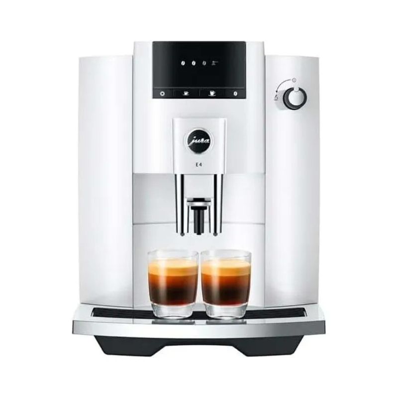 JURA E4 Piano White – Macchina da caffè automatica, 1,9 L, 15 bar, 1450 W