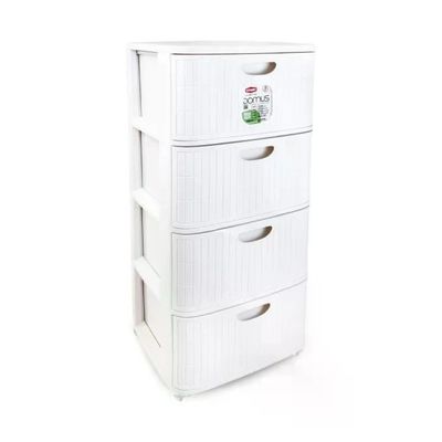 Stefanplast Domus Cassettiera Bianca a 4 Cassetti, 40 × 40 × 80 cm