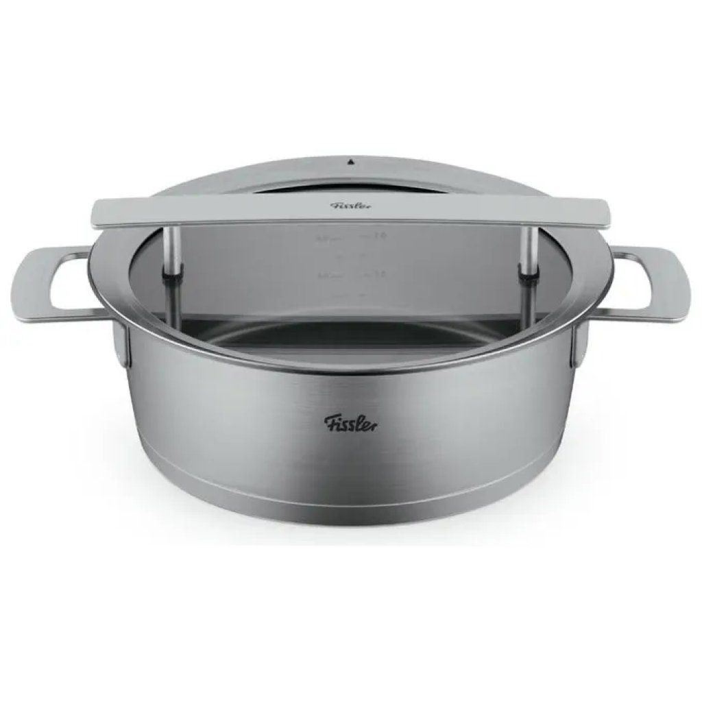 Fissler Phi Pentola per Arrosti 24 cm, 3,9 L, con Coperchio in Vetro