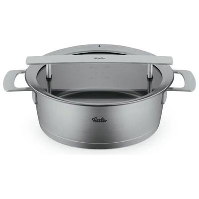 Fissler Phi Pentola per Arrosti 24 cm, 3,9 L, con Coperchio in Vetro