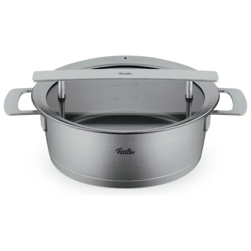 Fissler Phi Pentola per Arrosti 24 cm, 3,9 L, con Coperchio in Vetro