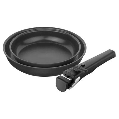 Zwilling UNLOCK Set 2 Casseruole in Acciaio con Coperchi in Vetro