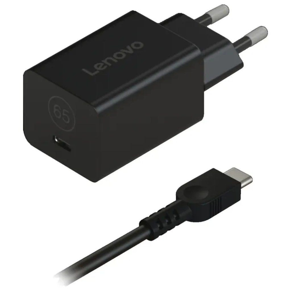 Lenovo GaN Nano 65W caricatore USB-C nero con cavo da 1,8 m Lenovo GaN Nano 65W caricatore USB-C nero con cavo da 1,8 m