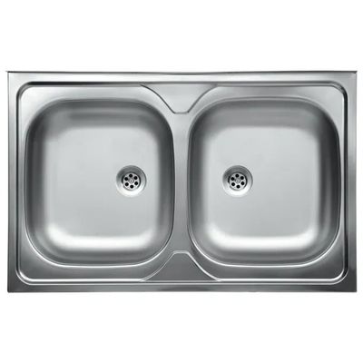 SAMET Lavello da appoggio inox 80 x 50 cm con doppia vasca SAMET Lavello da appoggio inox 80 x 50 cm con doppia vasca