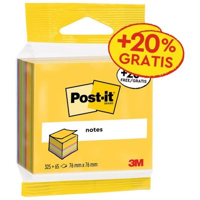 3M Post-it cubo di foglietti adesivi multicolore, 76 × 76 mm, 325 fogli 3M Post-it cubo di foglietti adesivi multicolore, 76 × 76 mm, 325 fogli