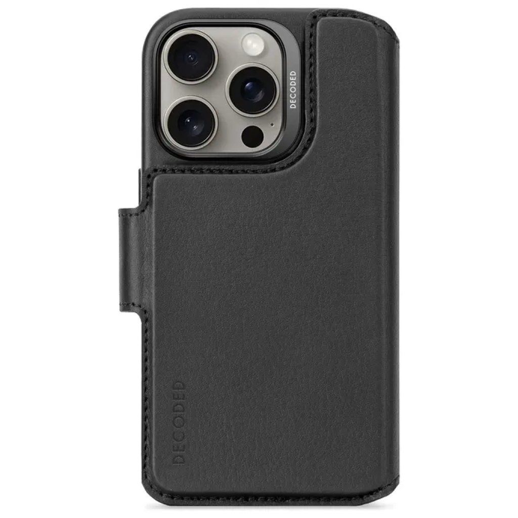 Decoded Custodia Portafoglio in Pelle MagSafe per iPhone 16 - Nera