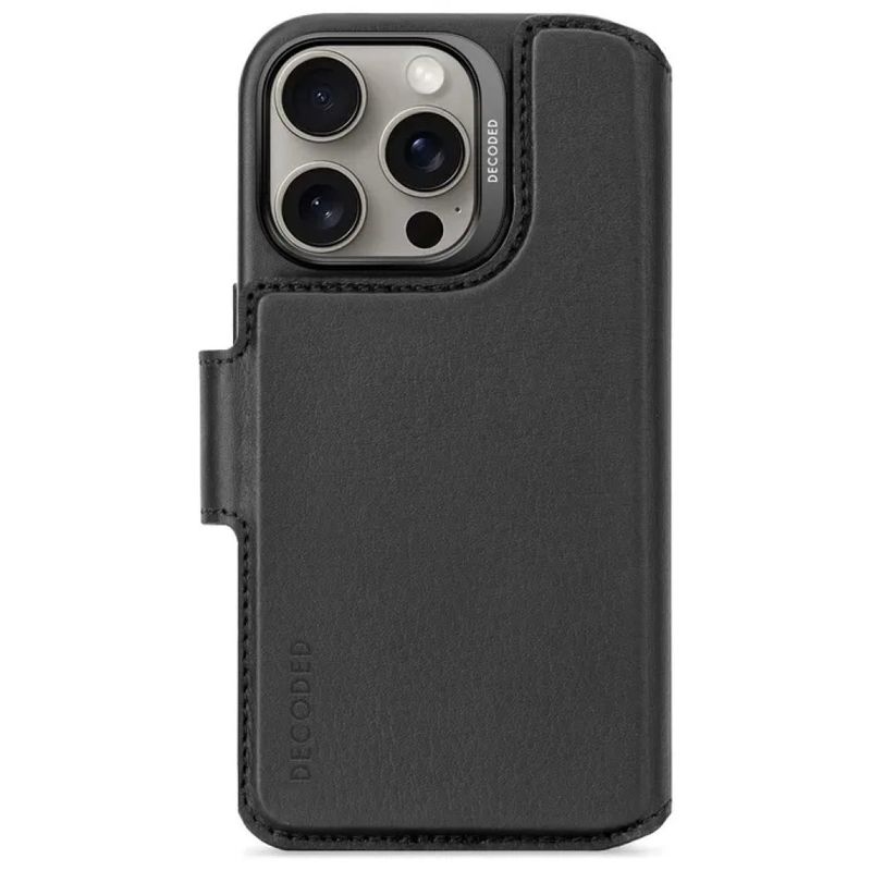 Decoded Custodia Portafoglio in Pelle MagSafe per iPhone 16 - Nera